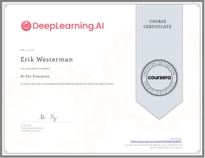 AI For Everyone Certificate