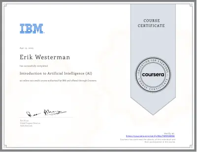 Introduction to Artificial Intelligence Certificate