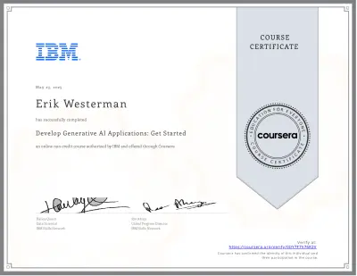 Develop Generative AI Applications Certificate
