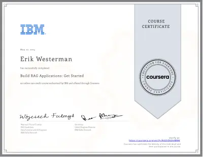Build RAG Applications Certificate